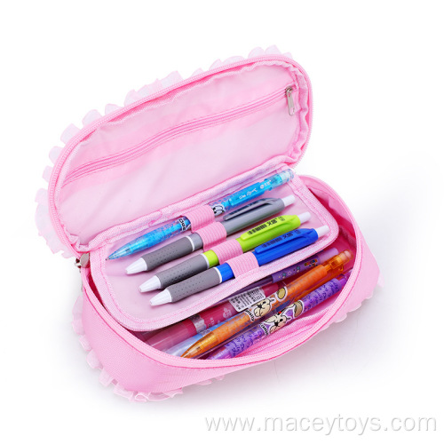 Big capcity pencil case with quicksand handle